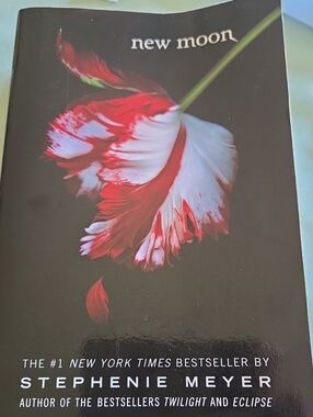 New Moon Book Cover Art - Red & White Floral
